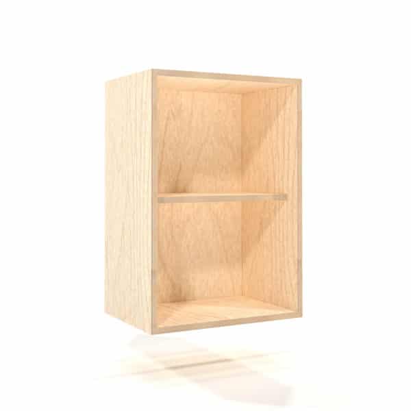 a rendering of a 500mm birch plywood kitchen wall unit on a white background
