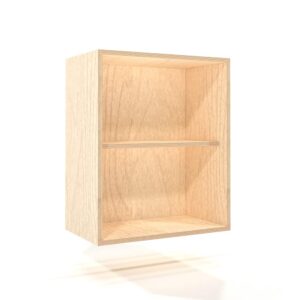 a rendering of a 600mm birch plywood kitchen wall unit on a white background