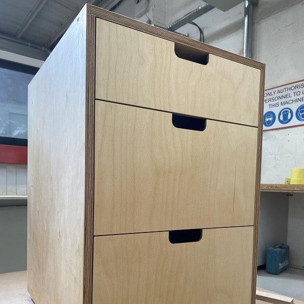 3 Drawer Birch Plywood kitchen cabinet