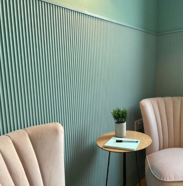 Blue Mini Fluted Wall Panelling