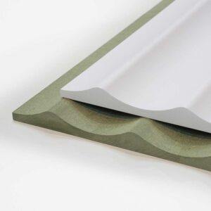 Two Large Fluted mdf panels stacked on top of each other with a white background