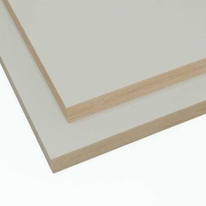 two light grey birch plywood panels cut to size and stacked on top of each other