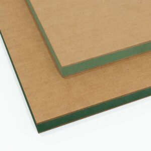 two finsa hidrofugo plus mdf panels atacked on top of each other with a white background
