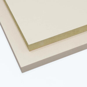 two gris coco melamine boards, one with matching edging