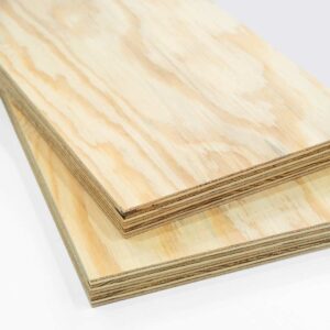 two panels of softwood plywood, stacked on top of each other