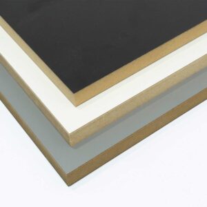 three melamine faced mdf panels cut to size
