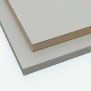 Two finsa natural grey panels cut to size stacked on top of each other