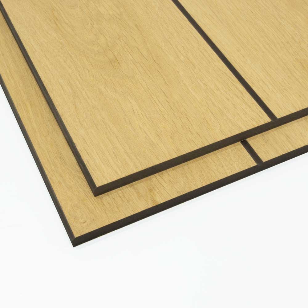 150mm groove pitch oak veneer black dyed tongue and groove panels stacked on top of each other