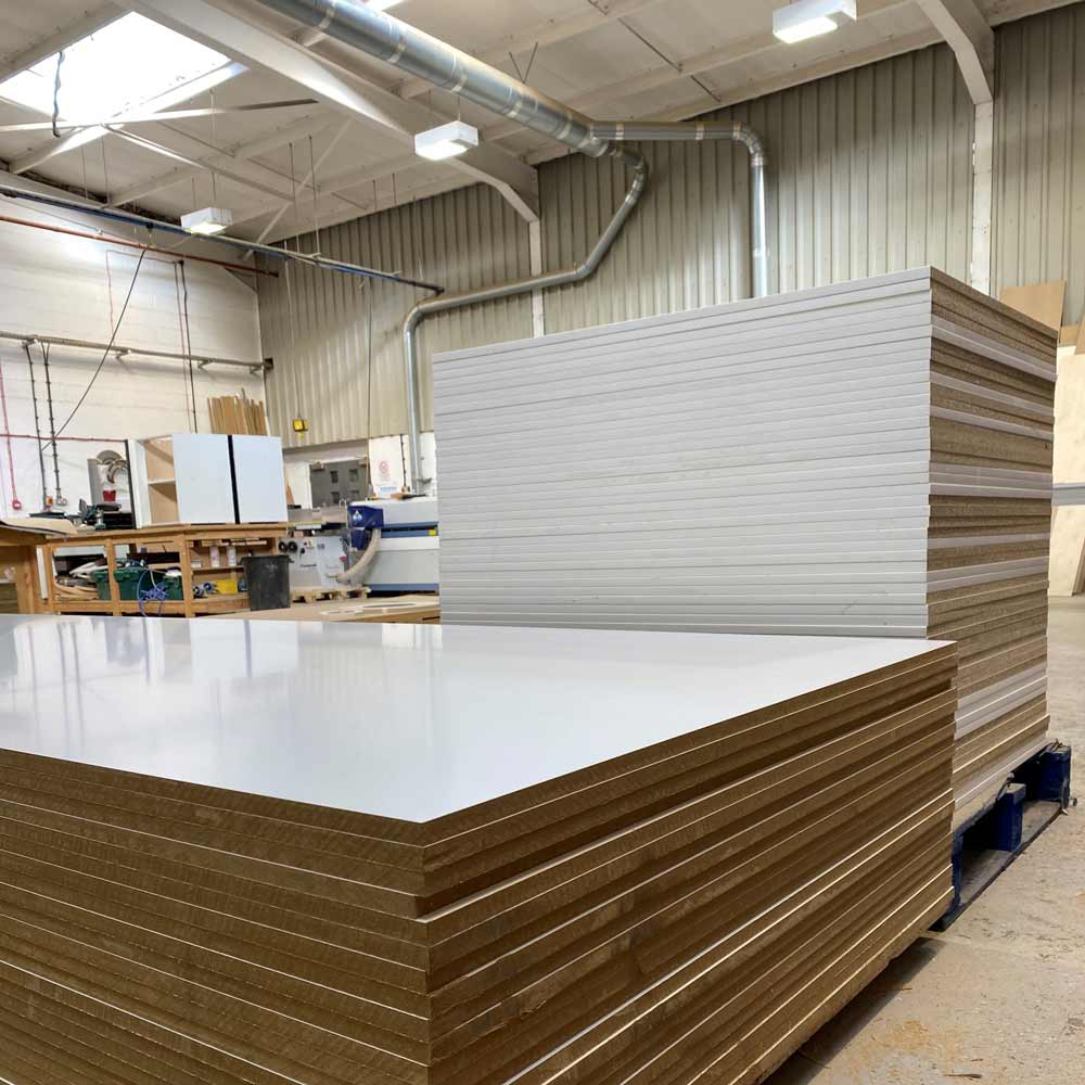 18mm white melamine board cut to size and edged