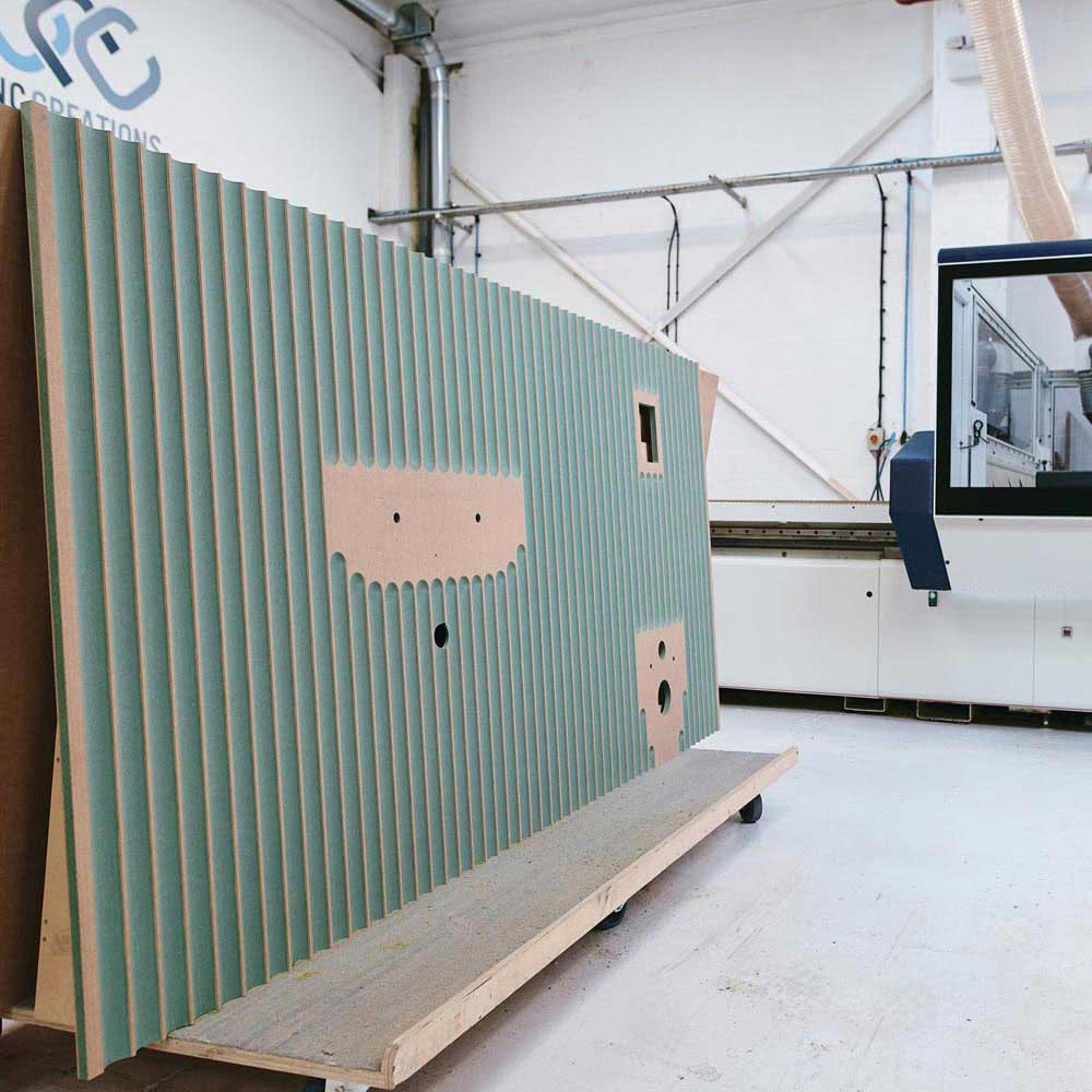 bespoke fluted panelling for a bathroom