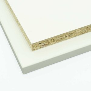 two moisture resistant egger w1000 premium white panels cut to size and one panel edged all round