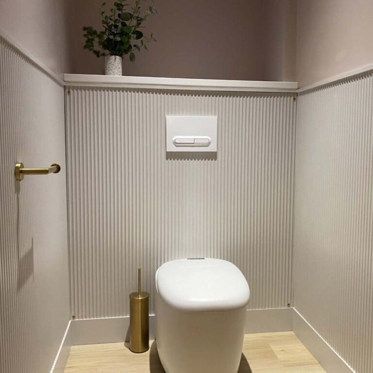 mini fluted mdf wall panelling in a bathroom for diy sos children in need