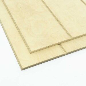 two 100mm birch plywood tongue and groove panels stacked on top of each other