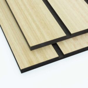 two eucalyprus wide slat wall panels cut to size and stacked on top of each other