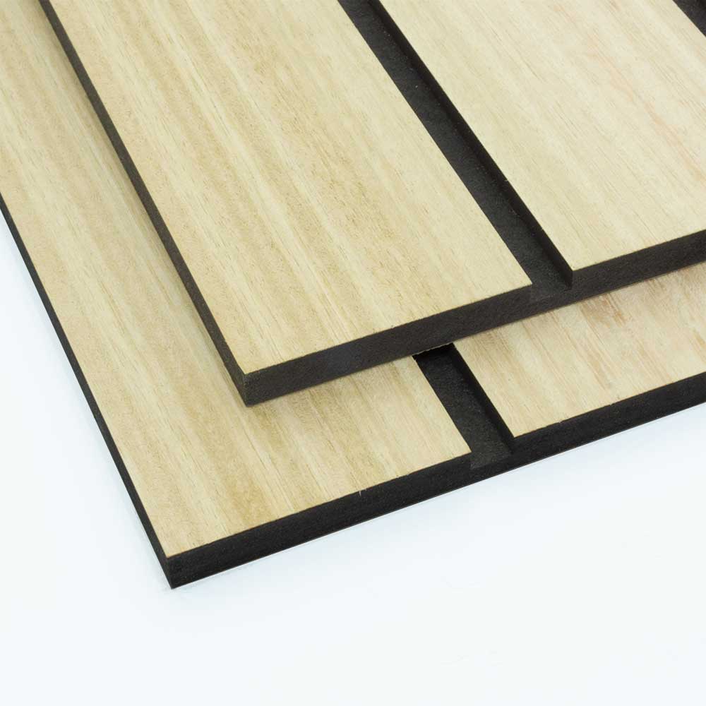 two eucalyprus wide slat wall panels cut to size and stacked on top of each other