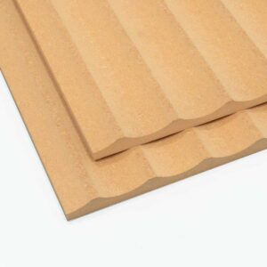 two medium fluted fire rated mdf panels stacked on top of each other