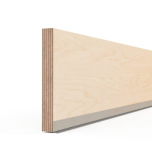 a rendering of a birch plywood kitchen plinth panel on a white background