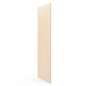 a rendering of a 595mm wide and 2300mm high birch plywood kitchen end panel on a white background