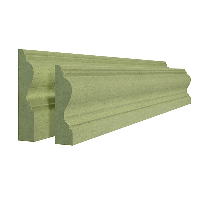two traditional architrave mouldings with a white background